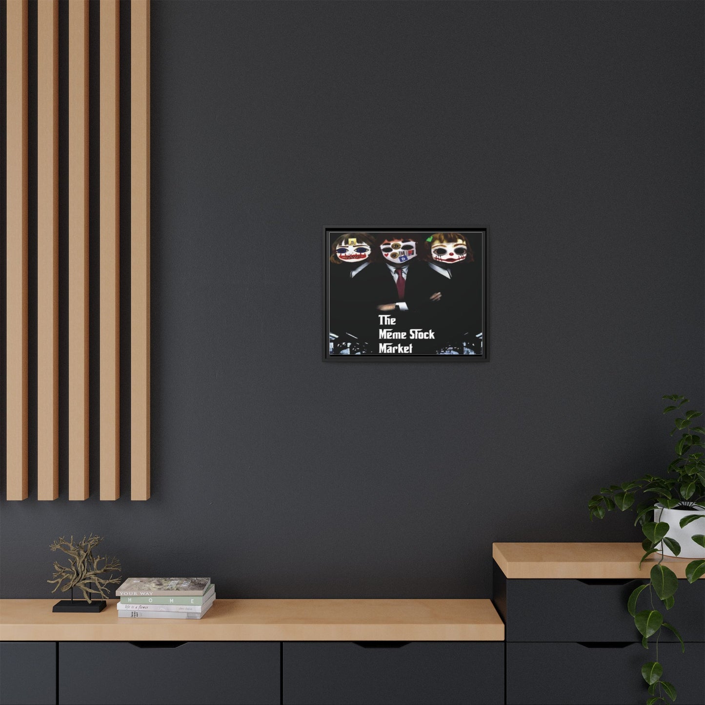 LOLZZZ Framed Canvas Art - 'The Meme Stock Market'