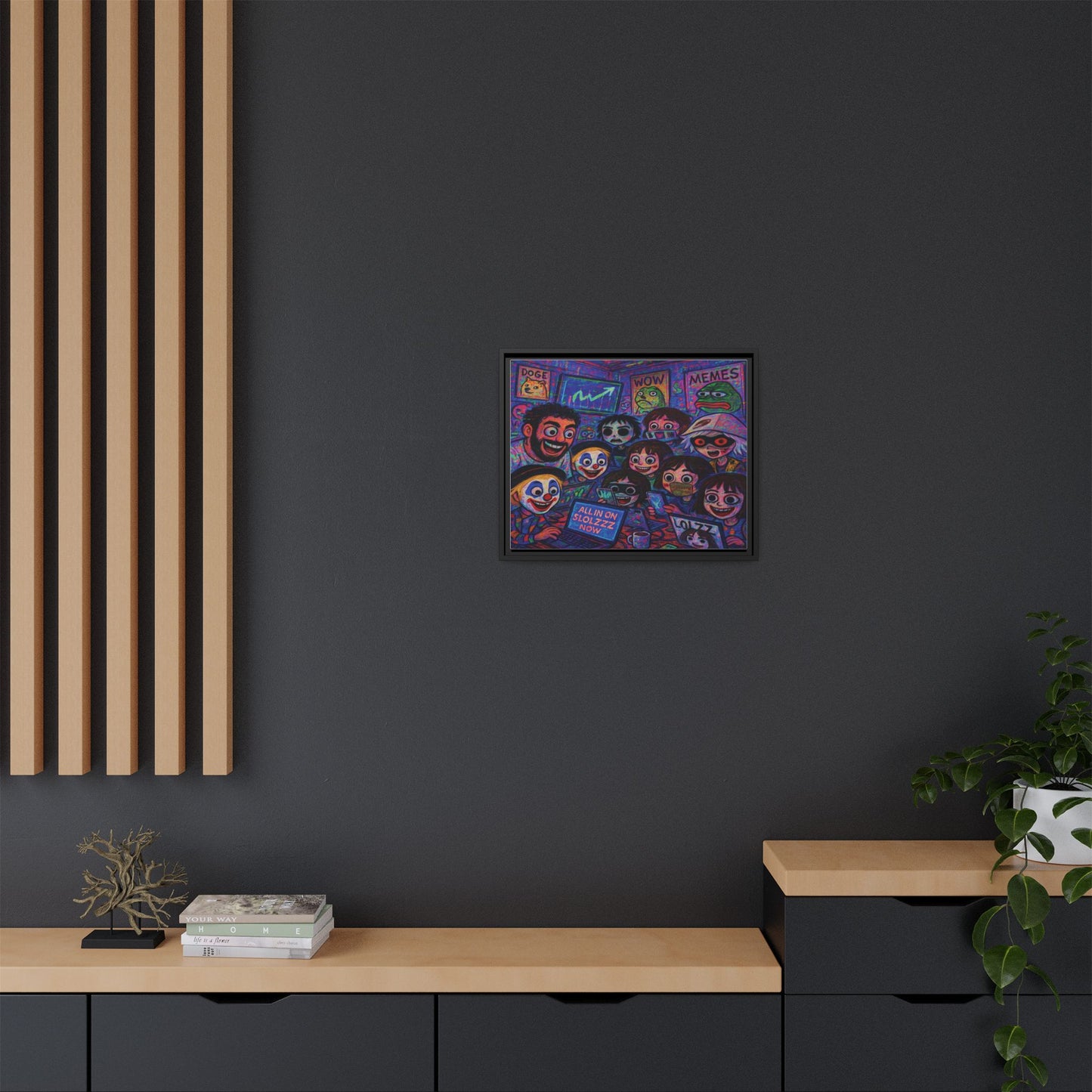 LOLZZZ Framed Canvas Art - 'ALL IN ON LOLZZZ'