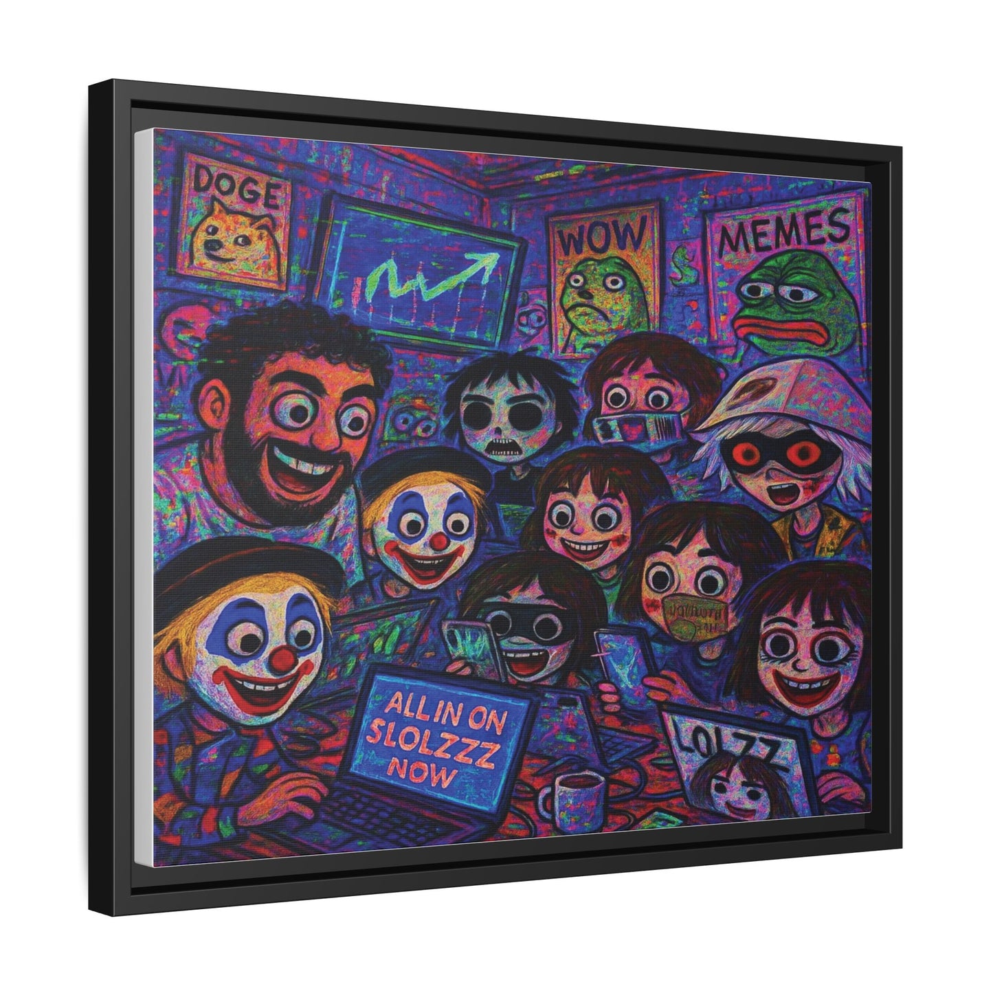 LOLZZZ Framed Canvas Art - 'ALL IN ON LOLZZZ'