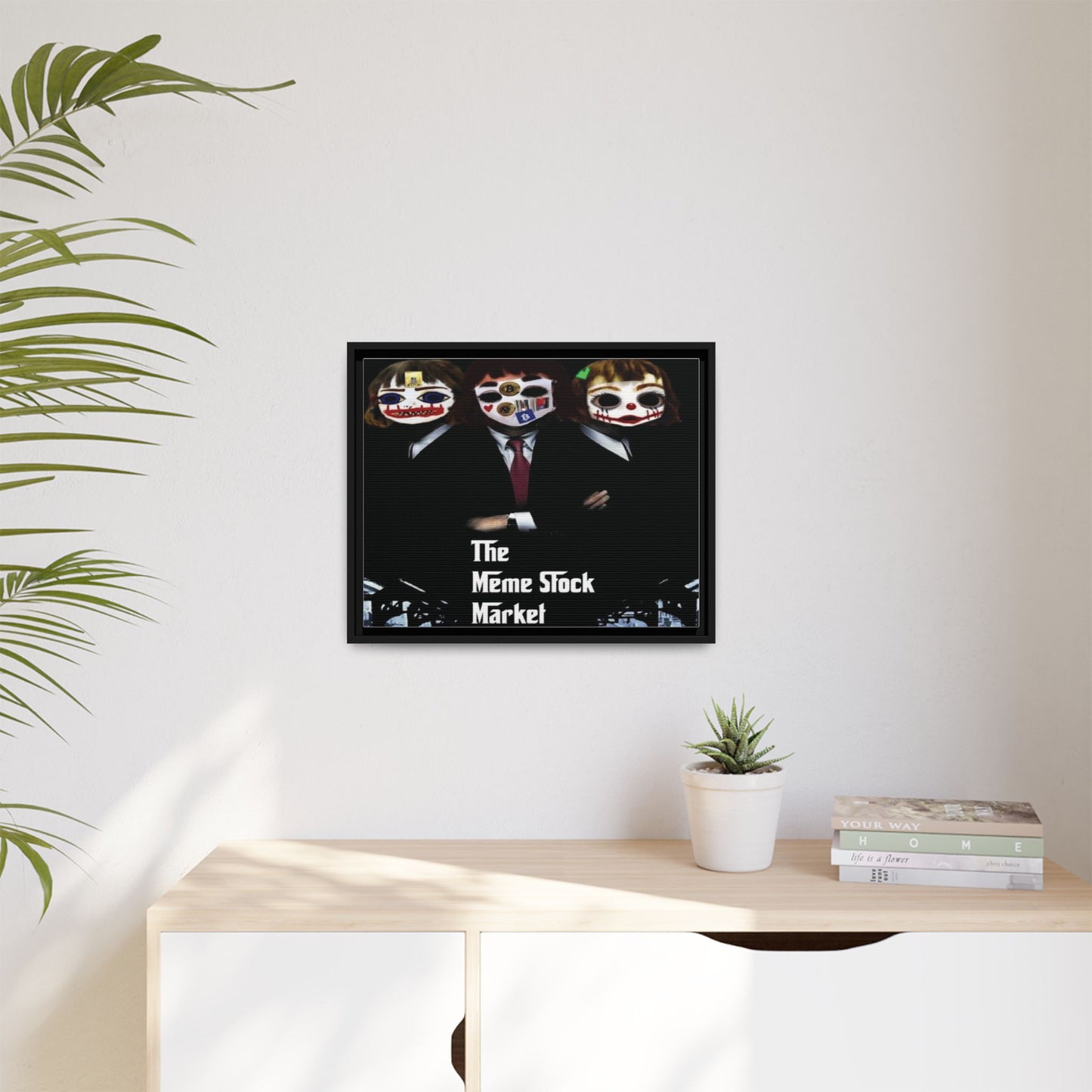LOLZZZ Framed Canvas Art - 'The Meme Stock Market'