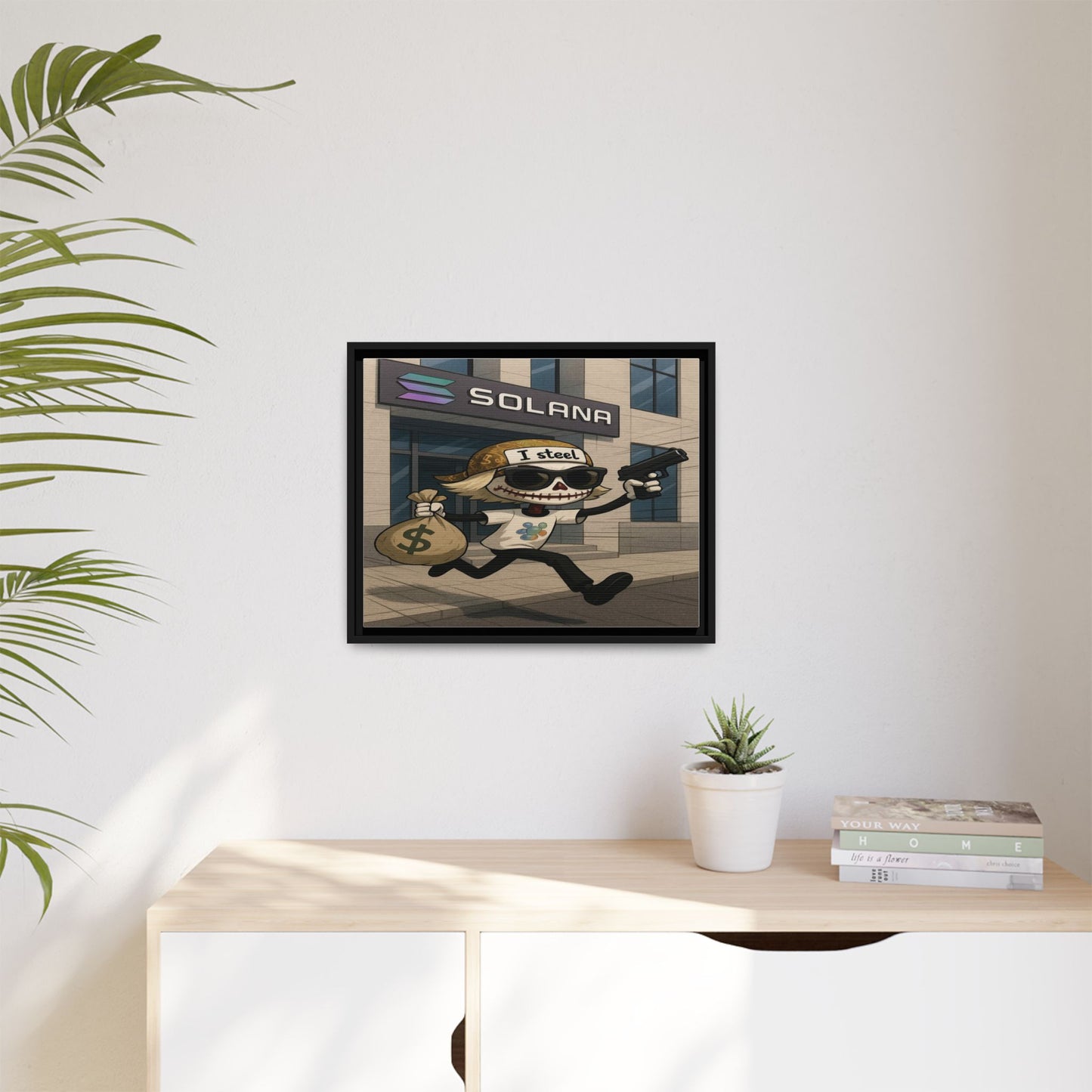 LOLZZZ Framed Canvas Art - 'Armed Robbery'
