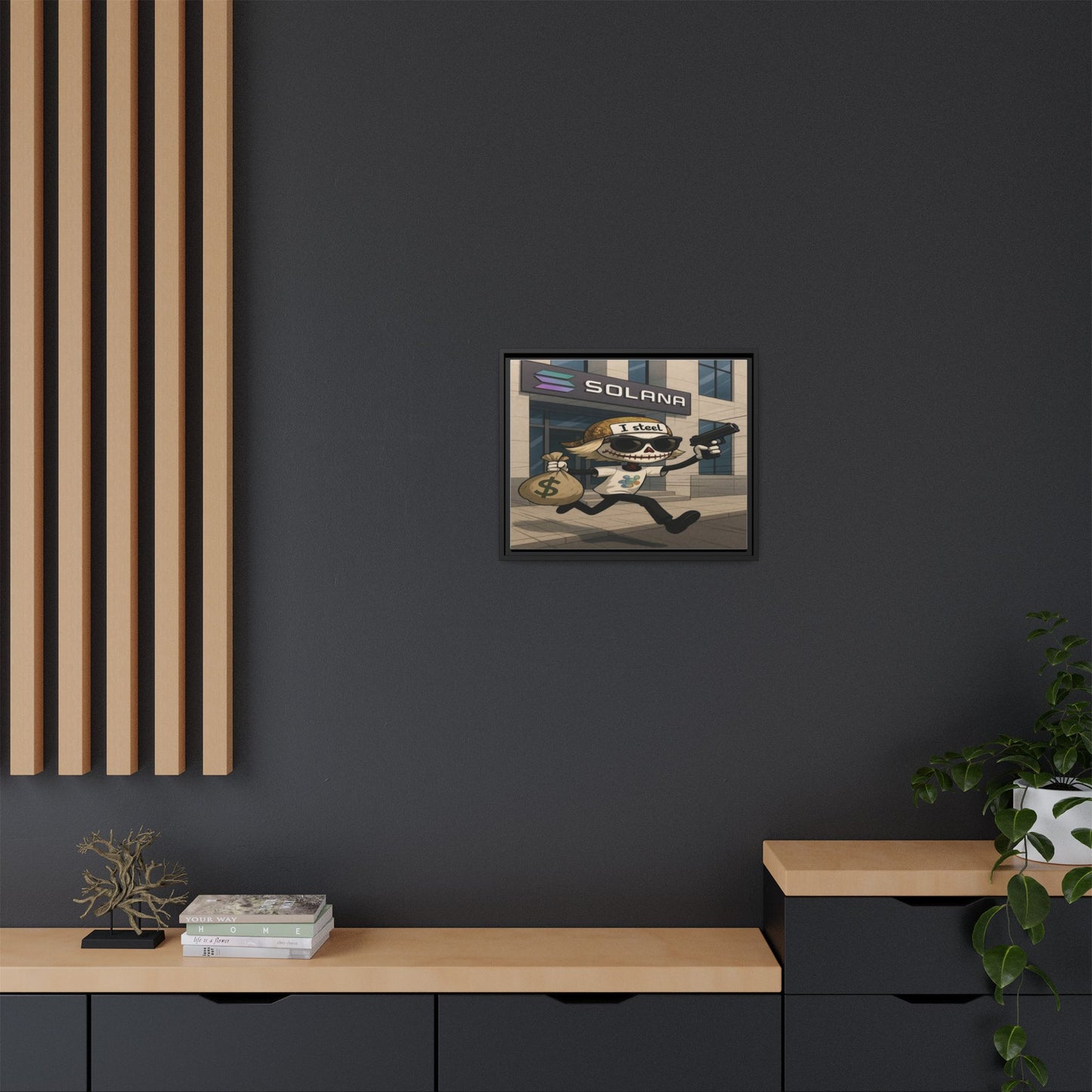 LOLZZZ Framed Canvas Art - 'Armed Robbery'