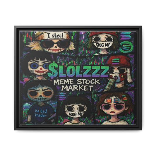 LOLZZZ Framed Canvas Art - '$LOLZZZ MEME STOCK MARKET'