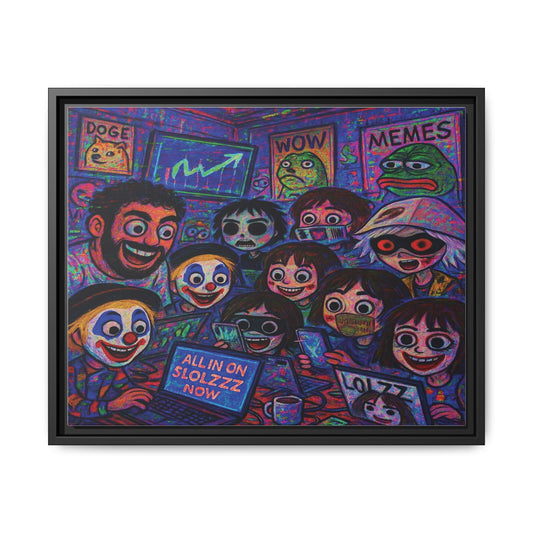 LOLZZZ Framed Canvas Art - 'ALL IN ON LOLZZZ'