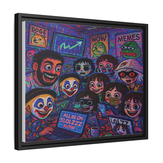 LOLZZZ Framed Canvas Art - 'ALL IN ON LOLZZZ'