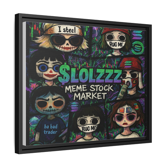LOLZZZ Framed Canvas Art - '$LOLZZZ MEME STOCK MARKET'